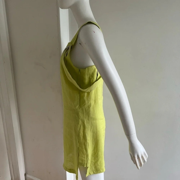 Free People x Style Mafia Neon Linen Shift Mini Dress Women's Size Small S - Picture 2 of 11